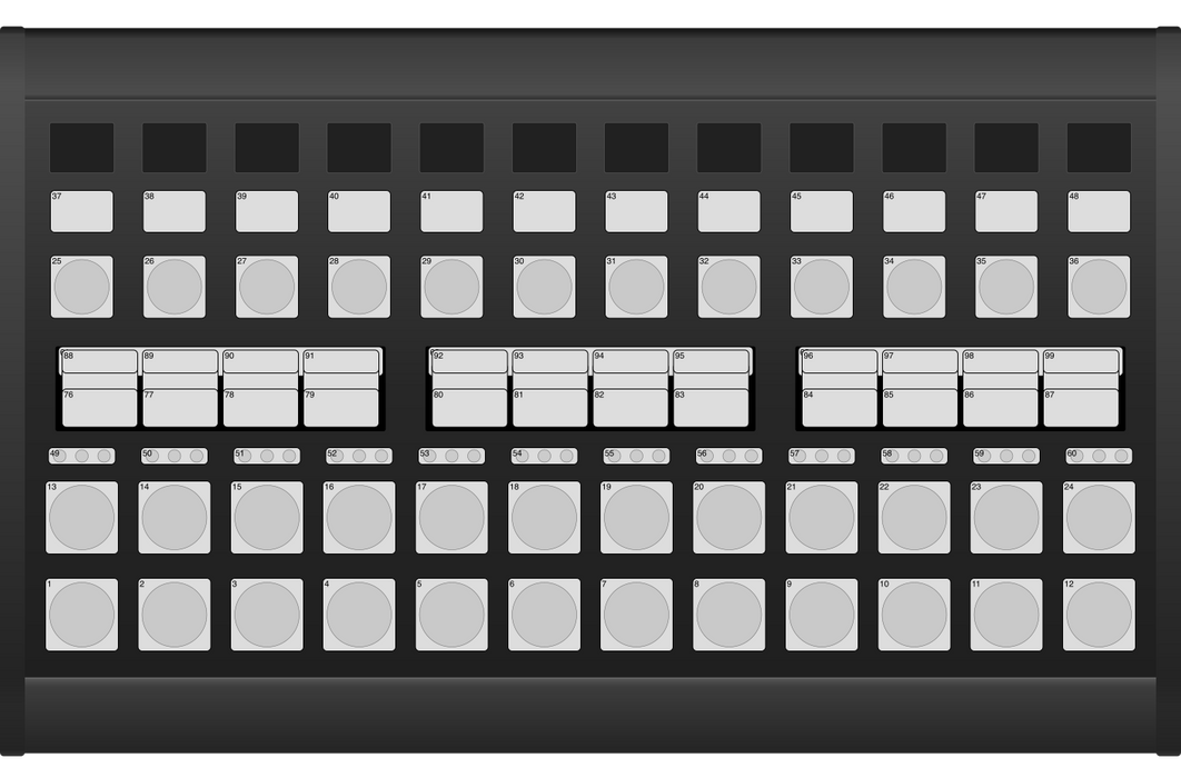Skaarhoj MK48-V1B-BK Broadcast Controller with tactile buttons and custom control interface.