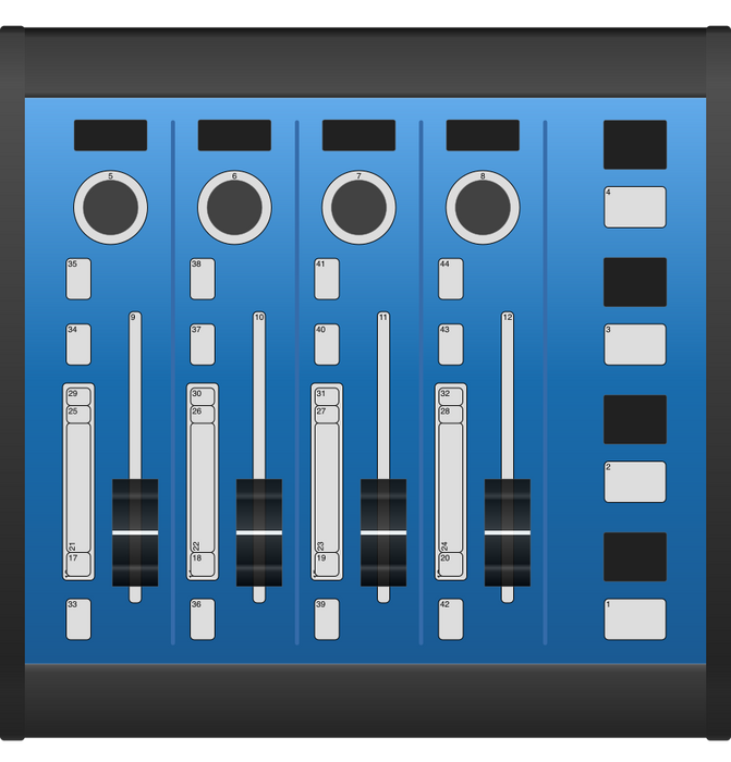Skaarhoj WAVE-BOARD-V2B control surface with customizable buttons and knobs for professional broadcast production