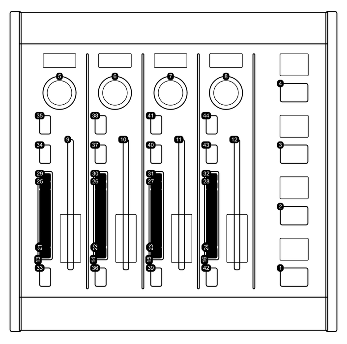 Skaarhoj WAVE-BOARD-V2B control surface with customizable buttons and knobs for professional broadcast production