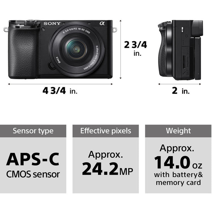 Sony a6100 mirrorless camera kit with 16-50mm and 55-210mm lenses ILCE-6100X/B APS-C camera bundle
