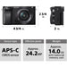Sony a6100 mirrorless camera kit with 16-50mm and 55-210mm lenses ILCE-6100X/B APS-C camera bundle
