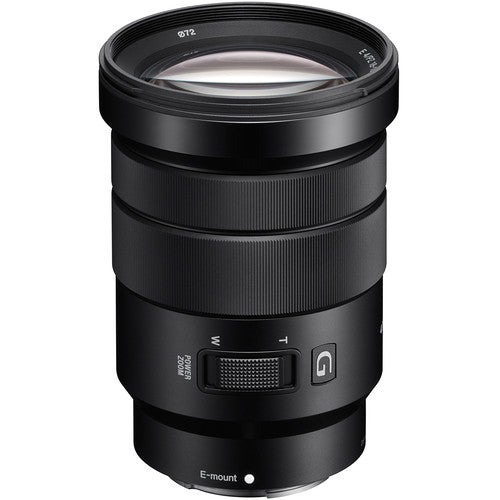 Sony E PZ 18-105mm F4 G OSS (SELP18105G) APS-C E-mount power-zoom lens, front three-quarter view