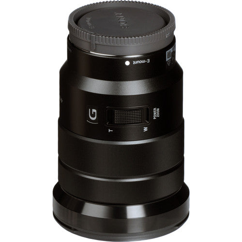 Sony E PZ 18-105mm F4 G OSS (SELP18105G) APS-C E-mount power-zoom lens, front three-quarter view