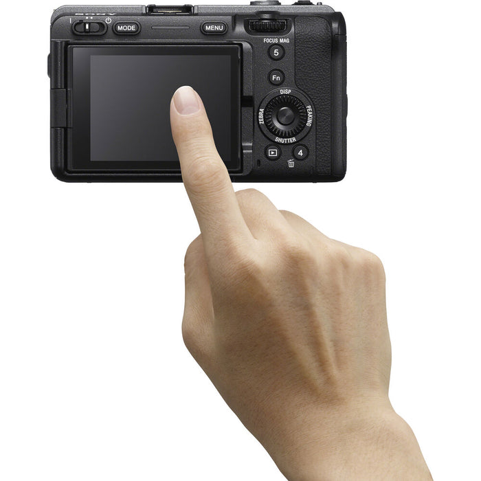 Sony FX3A full-frame cinema camera with 4K recording, compact body, and professional video features