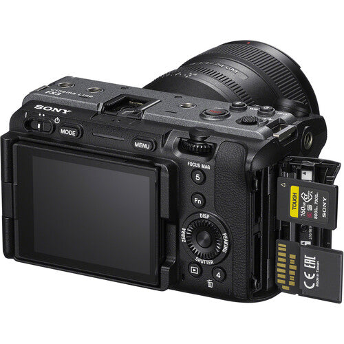 Sony FX3A full-frame cinema camera with 4K recording, compact body, and professional video features