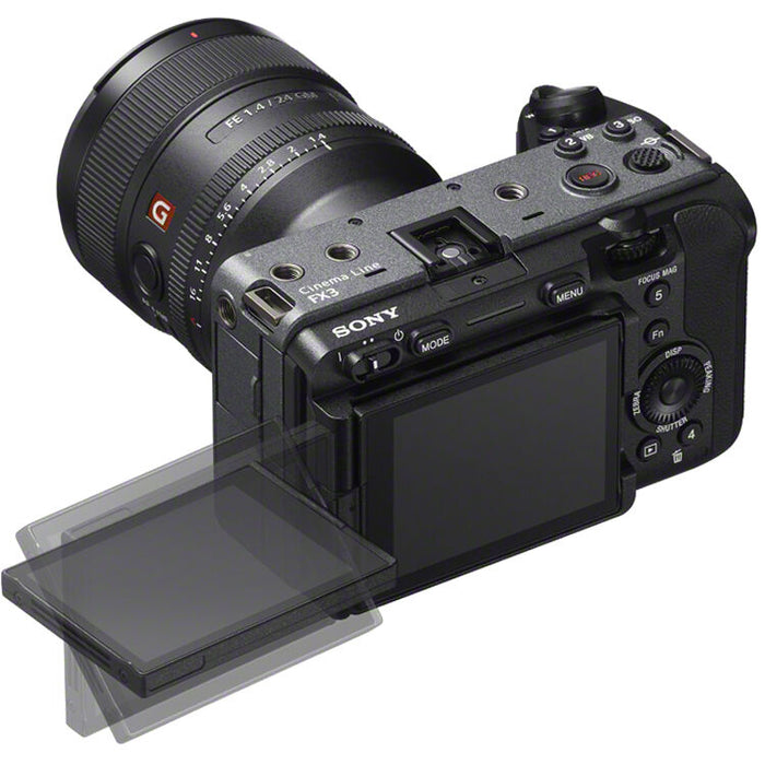 Sony FX3A full-frame cinema camera with 4K recording, compact body, and professional video features