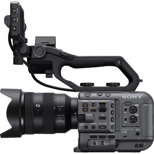 Sony FX6 cinema camera kit with 24-105mm lens featuring full-frame 4K recording and professional video capabilities