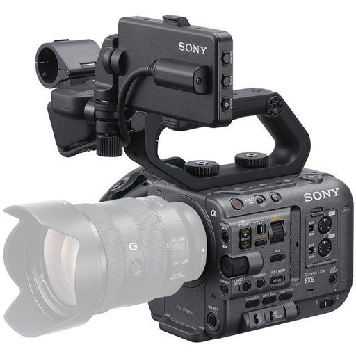 Sony FX6 full-frame cinema camera body with 4K recording, E-mount lens system, and professional video features