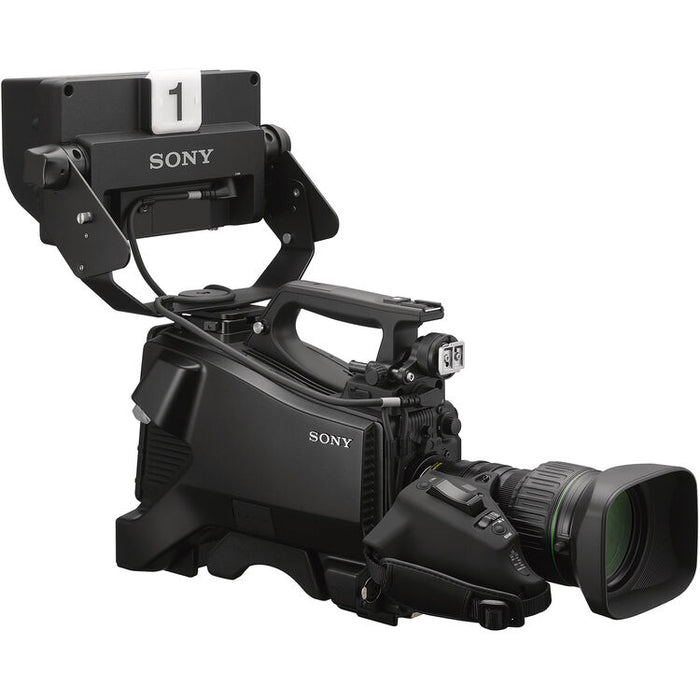 Sony HXC-FZ90SL studio camera kit with 20x lens, HDVF-EL740 EVF, and SMPTE LEMO fiber for broadcast production