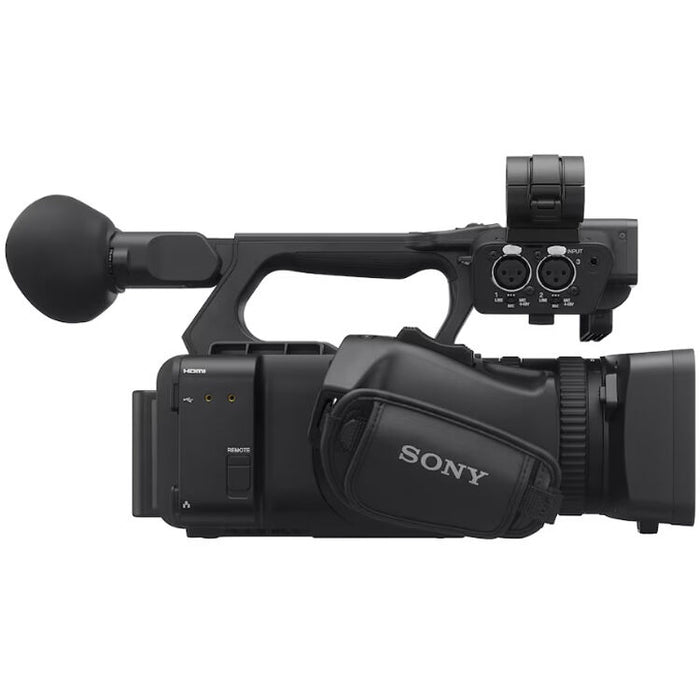 Sony HXR-NX800 4K NXCAM camcorder with 1-inch CMOS sensor, 20x zoom lens, and AI autofocus for professional video