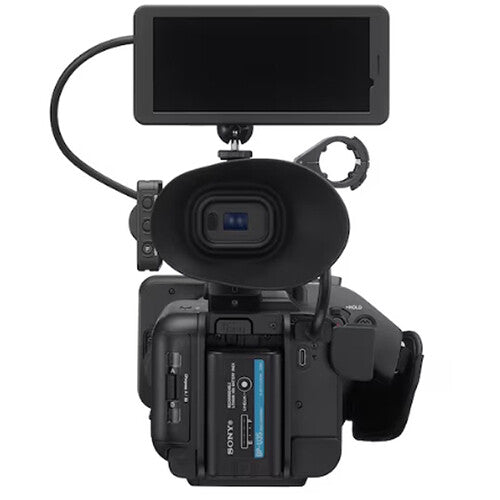 Sony HXR-NX800 4K NXCAM camcorder with 1-inch CMOS sensor, 20x zoom lens, and AI autofocus for professional video