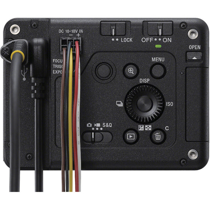 Sony ILX-LR1 industrial camera with full-frame sensor and E-mount lens designed for remote operation and integration