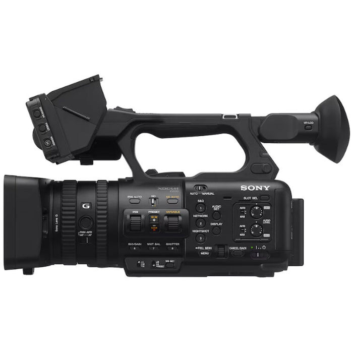 Sony PXW-Z200 4K XDCAM camcorder with 1-inch CMOS sensor, professional zoom lens, and broadcast connectivity