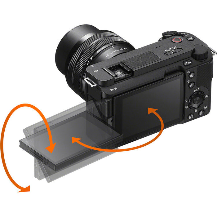 Sony ZV-E1 mirrorless camera with 28-60mm lens black ILC-ZVE1L-B full-frame vlog video camera