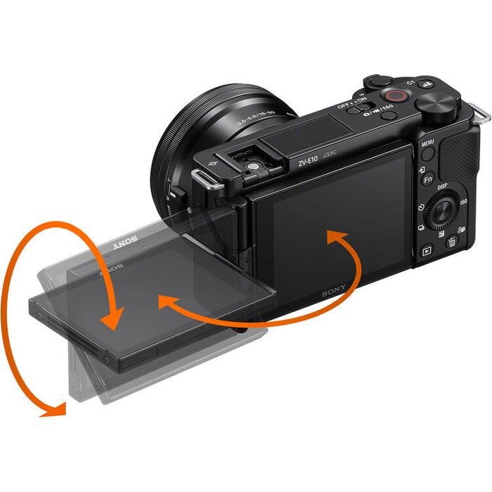 Sony ZV-E10 mirrorless camera with 16-50mm lens black ZVE10K-B APS-C vlog camera kit