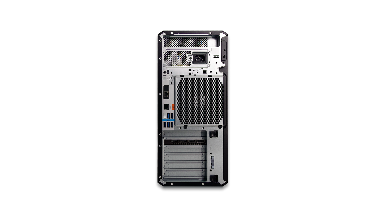 Back view of the TriCaster Vizion TCVIZIONT0IO professional live production system with 44 Input NDI, 0 12G SDI configuratble I/O, designed for high-performance broadcasting and streaming.