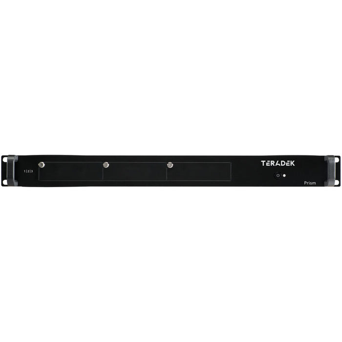 Teradek Prism 801 Base Rack System 1U - Front view of compact 1U video encoder rack unit