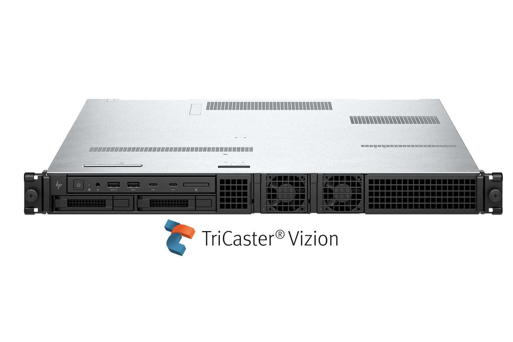 TriCaster Vizion TCVIZION1RU8IO professional 1RU live production system with 8-input 12G SDI capability, ideal for advanced broadcasting and streaming workflows