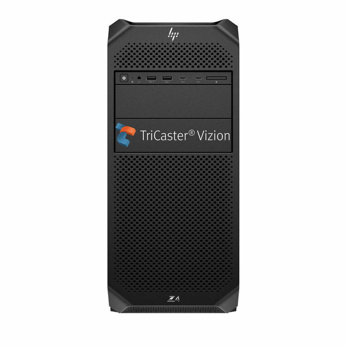 Front view of the TriCaster Vizion TCVIZIONT0IO, a professional live production system for video streaming and broadcasting