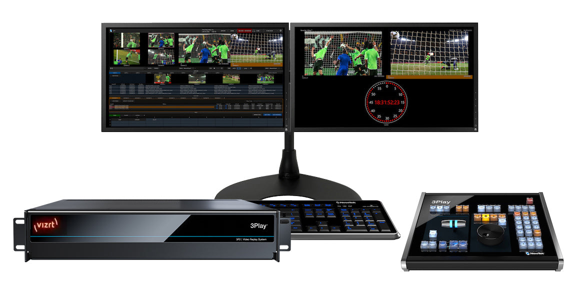 Vizrt 3P22RU 3Play 3P2 broadcast production system for live sports, offering advanced video replay and multi-channel playback capabilities.