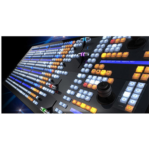 Vizrt 4Stripe Control Panel featuring four versatile stripes and customizable buttons for live production control.