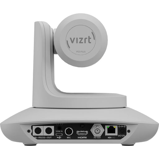 Vizrt VPTZ3W PTZ camera with 4K resolution and NDI support, providing precise pan, tilt, and zoom control for professional broadcast and live production environments