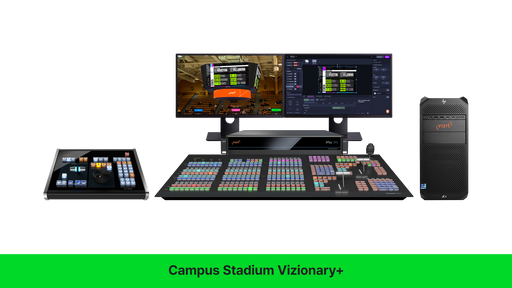 VIZRT Campus Stadium Vizionary bundle with 16 SDI I/O tower, Flex dual control panel and 3Play 3P2 replay system
