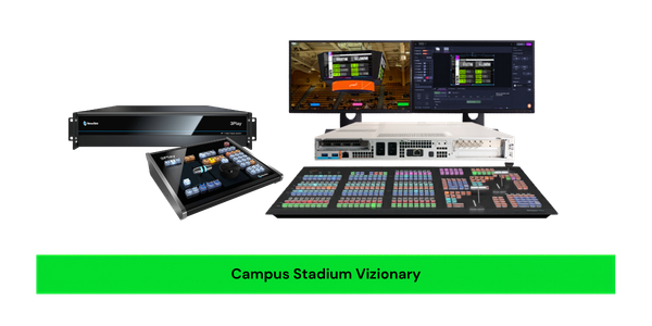 VIZRT Campus Stadium Vizionary bundle with 16 SDI I/O rack, Flex dual control panel and 3Play 3P1 replay system