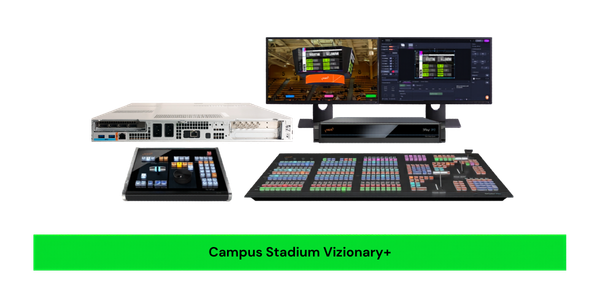 VIZRT Campus Stadium Vizionary bundle with 16 SDI I/O rack, Flex dual control panel and 3Play 3P2 replay system