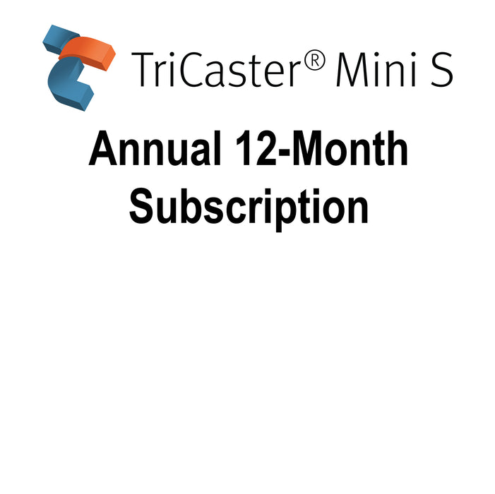 Vizrt TriCaster Mini S Software Subscription interface for professional live video production