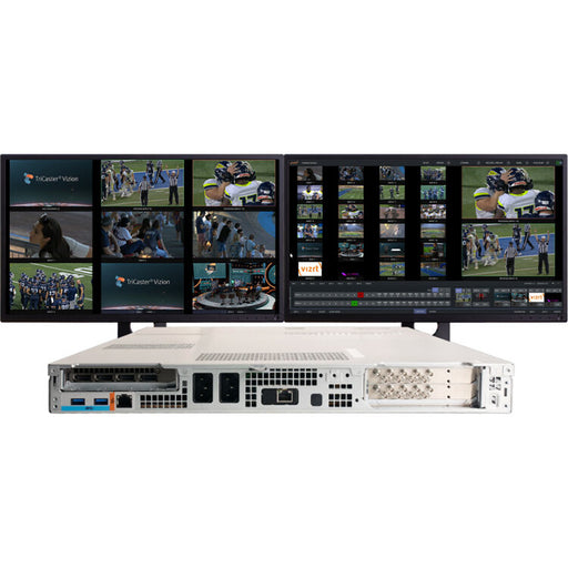 Vizrt TriCaster Vizion 1 RU live production system with 16 SDI inputs and outputs for professional broadcast, sports, live events, and studio production.