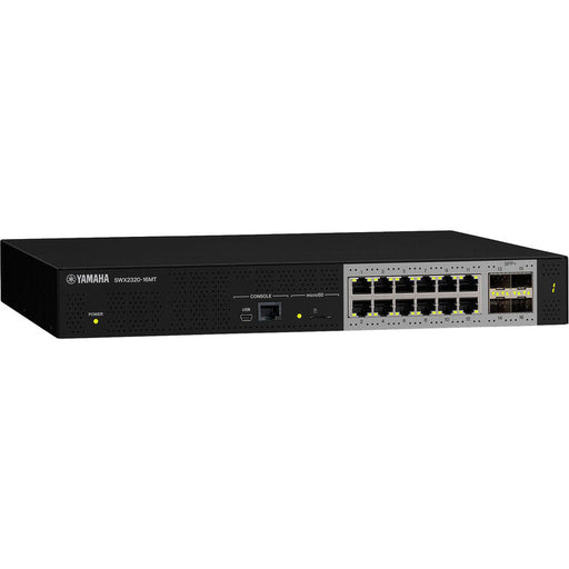 Yamaha SWX2320-16MT Layer 2 intelligent managed switch with 16 Ethernet ports for professional AV, commercial, and enterprise networking.