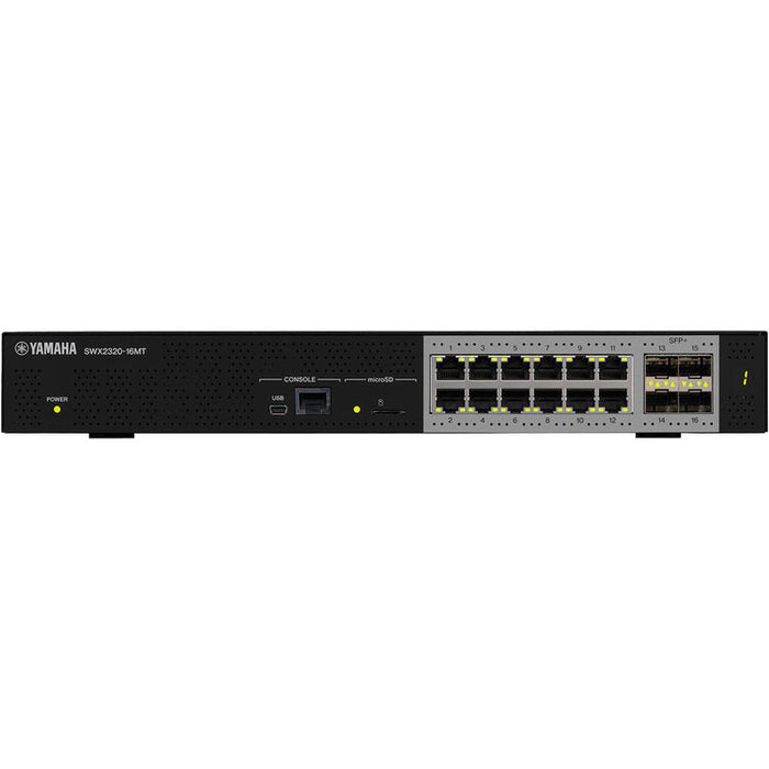 Yamaha SWX2320-16MT Layer 2 intelligent managed switch with 16 Ethernet ports for professional AV, commercial, and enterprise networking.
